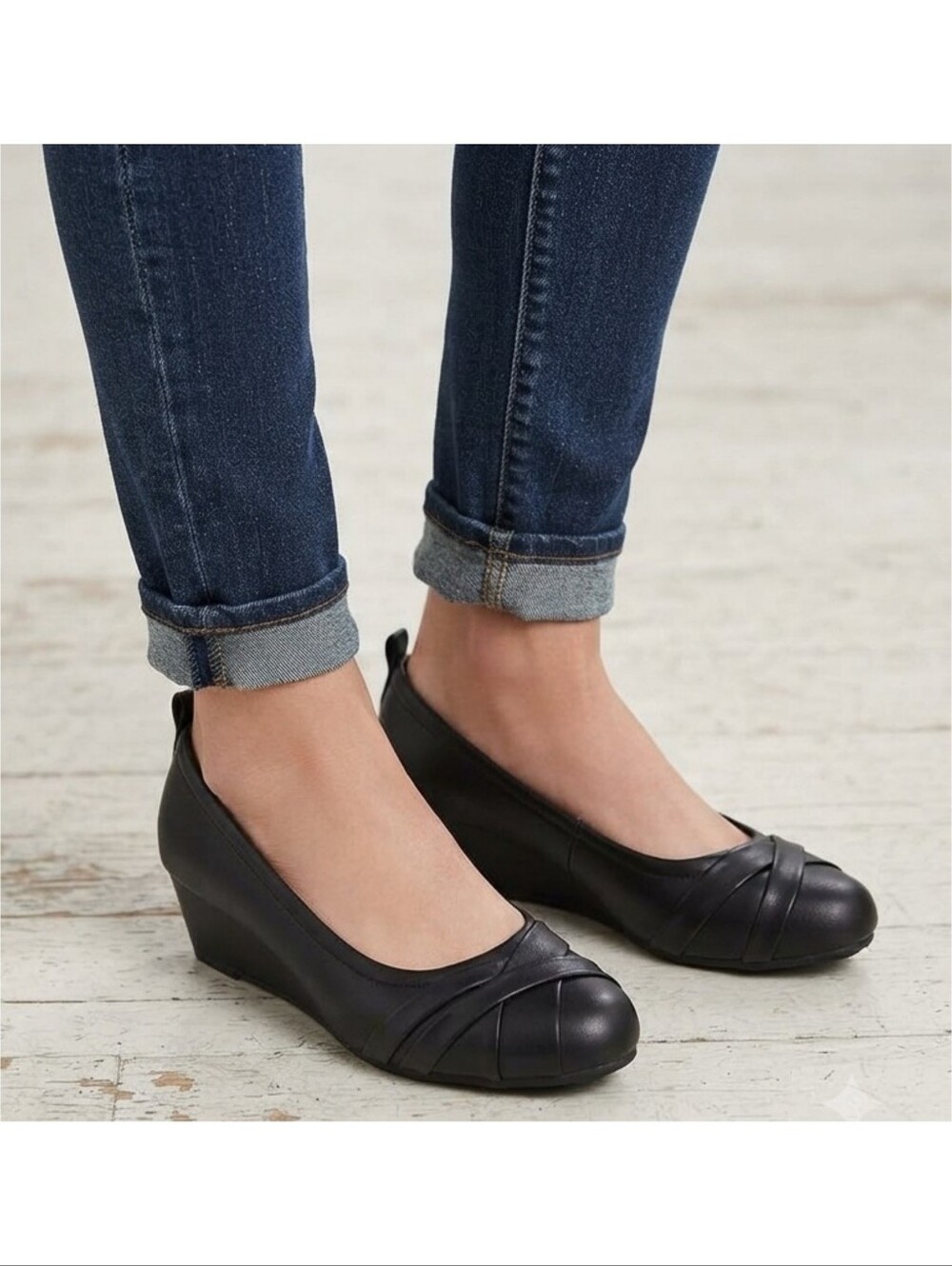 Tredsafe Moulin Slip Resistant Wedge Shoes Black Size 7